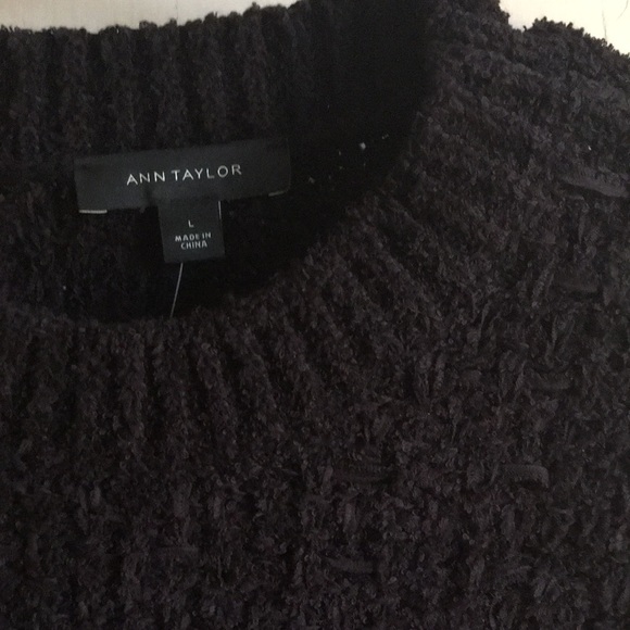 Ann Taylor NWT cozy black “Tweed Sweater” L - Picture 7 of 7